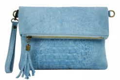 Pochette Cuir Vachette Femme Celeste " TECLA " -Hexagona Soldes Boutique 03tecla4celeste 006048900 1727 01032021