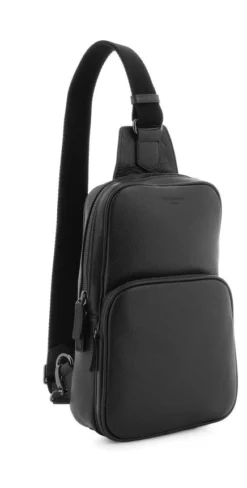 Hexagona Sac à Dos Monobretelle Transformable Cuir Vachette Noir "135724"