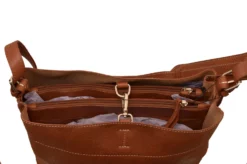 Sac à Main Cuir Vachette Cognac " 14846 " -Hexagona Soldes Boutique 14846cognacdessus 010995000 1106 20022024
