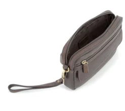 Hexagona Pochette Cuir Vachette Marron "154193" -Hexagona Soldes Boutique 154193 marron ouvert 088113500 1753 12102019