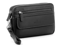 Hexagona Pochette Cuir Vachette Noir "154193" -Hexagona Soldes Boutique 154193 noir biais 091370300 1753 12102019