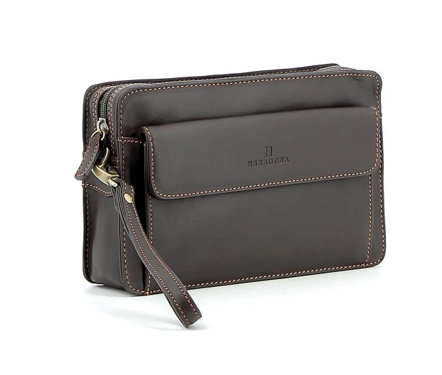 Hexagona Pochette Cuir Vachette Marron " 154194 " 4 Hexagona Pochette Cuir Vachette Marron " 154194 " – Image 2