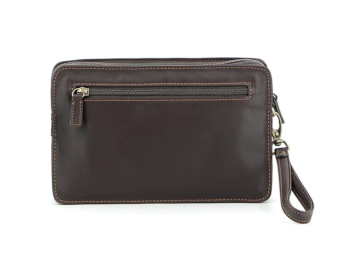 Hexagona Pochette Cuir Vachette Marron " 154194 " 3 Hexagona Pochette Cuir Vachette Marron " 154194 "