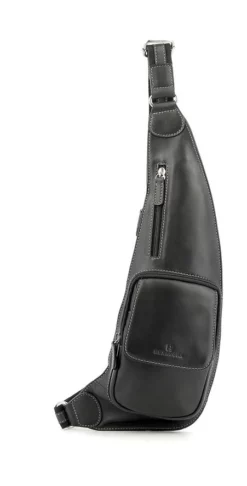 Hexagona Sacoche Cuir Vachette Noir " 154828 " -Hexagona Soldes Boutique 154828 noir face 041658200 1746 12102019