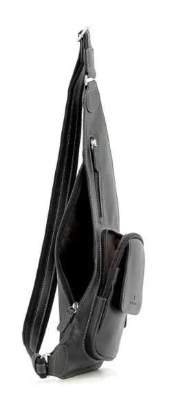 Hexagona Sacoche Cuir Vachette Noir " 154828 " -Hexagona Soldes Boutique 154828 noir ouvert 095790000 1755 12102019