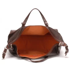 Sac De Voyage Grand Modèle Cuir Plongé Chataigne Orange " 1589-20 " -Hexagona Soldes Boutique 158920 10 017614500 1501 17112022