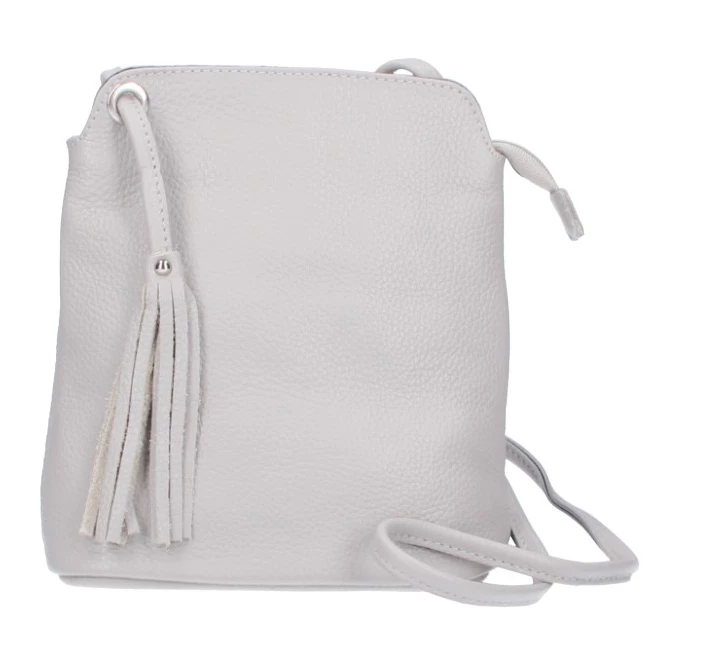 Sac Bandoulière Cuir Gris " LEIA " 3 Sac Bandoulière Cuir Gris " LEIA "