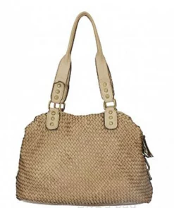 Sac Cuir Femme Vachette Tressé Taupe " LIVIA " -Hexagona Soldes Boutique 45livias7259tataupe1 007597800 1605 21032023