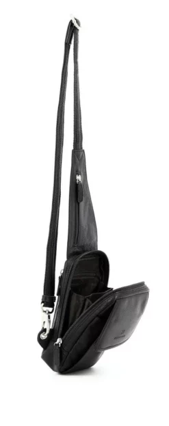 Hexagona Sac Porté Travers Cuir Vachette Noir " 461303 " -Hexagona Soldes Boutique 461303 noir ouver 048144000 1755 12102019