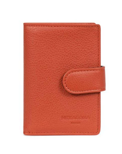 Hexagona Porte Cartes Cuir Vachette Orange " 467254 " 6 Hexagona Porte Cartes Cuir Vachette Orange " 467254 " – Image 4