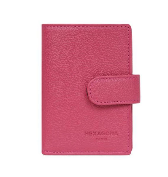 Hexagona Porte Cartes Cuir Vachette Fushia " 467254 " 6 Hexagona Porte Cartes Cuir Vachette Fushia " 467254 " – Image 4