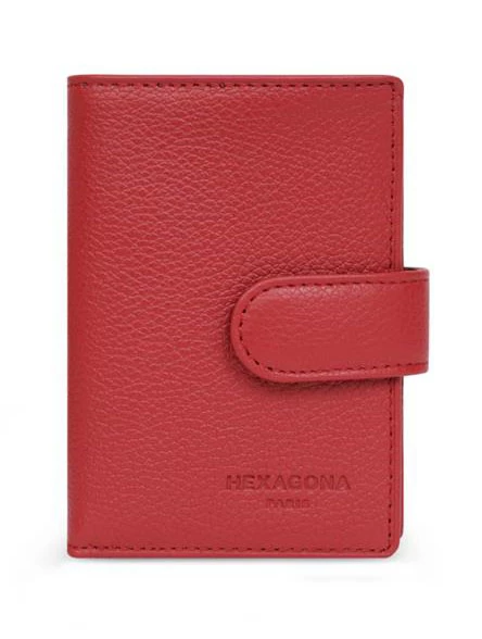 Hexagona Porte Cartes Cuir Vachette Rouge " 467254 " 6 Hexagona Porte Cartes Cuir Vachette Rouge " 467254 " – Image 4