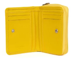 Hexagona Portefeuille 1 Volet Cuir Vachette Jaune " 468322 " -Hexagona Soldes Boutique 46832290002 060296300 1630 18092023
