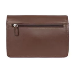 Hexagona Pochette Dragonne 2 Soufflets Vachette Chocolat " 469376 "