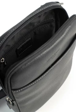 Hexagona Sacoche Cuir De Vachette Graine Noir " 469380 " -Hexagona Soldes Boutique 46938001005 020186400 1047 20102023