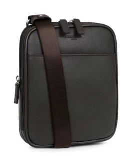 Hexagona Sacoche Cuir De Vachette Graine Marron Fonce " 469380 "