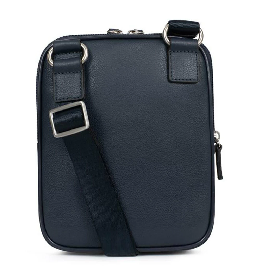 Hexagona Sacoche Cuir De Vachette Graine Marine " 469380 " 3 Hexagona Sacoche Cuir De Vachette Graine Marine " 469380 "