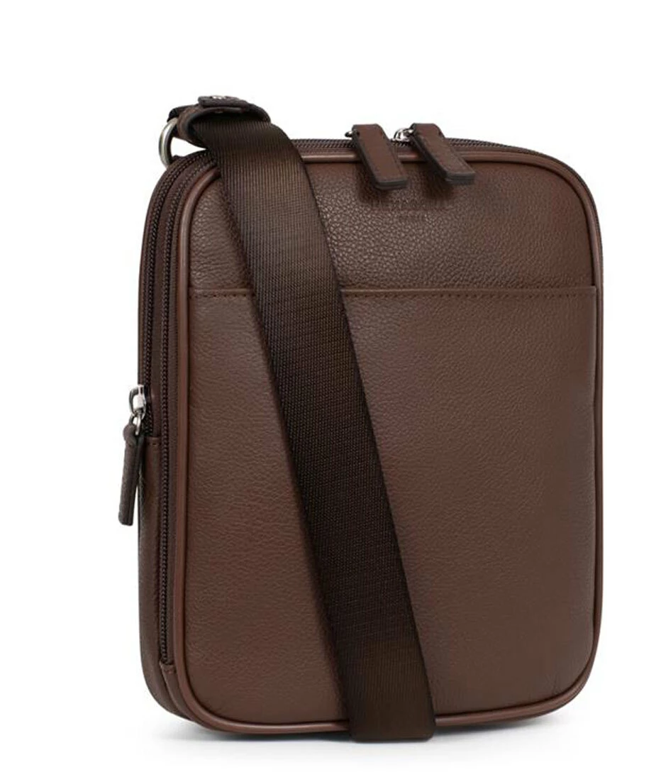 Hexagona Sacoche Cuir De Vachette Graine Chocolat " 469380 " 3 Hexagona Sacoche Cuir De Vachette Graine Chocolat " 469380 "