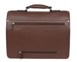 Hexagona Serviette 2 Soufflets Cuir Vachette Chocolat " 469537 "