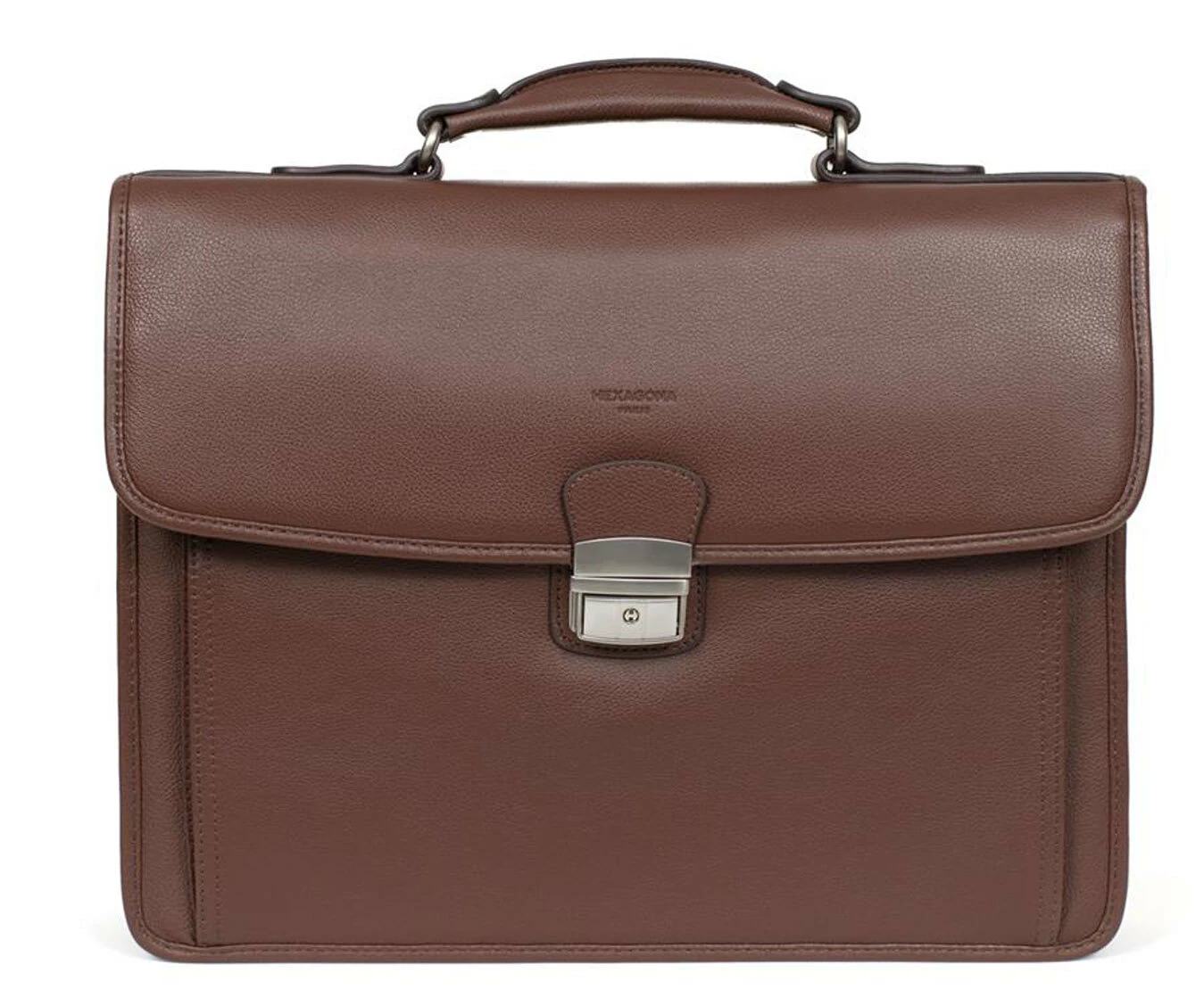 Hexagona Serviette En Cuir Vachette Chocolat " 469545 " 7 Hexagona Serviette En Cuir Vachette Chocolat " 469545 " – Image 5