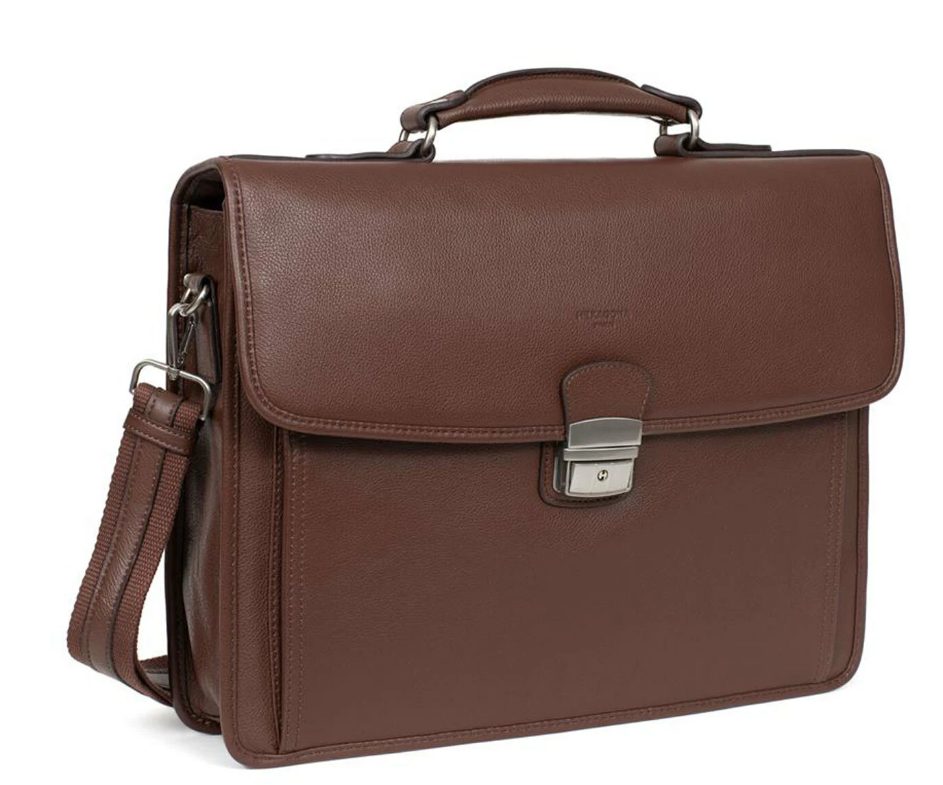 Hexagona Serviette En Cuir Vachette Chocolat " 469545 " 4 Hexagona Serviette En Cuir Vachette Chocolat " 469545 " – Image 2