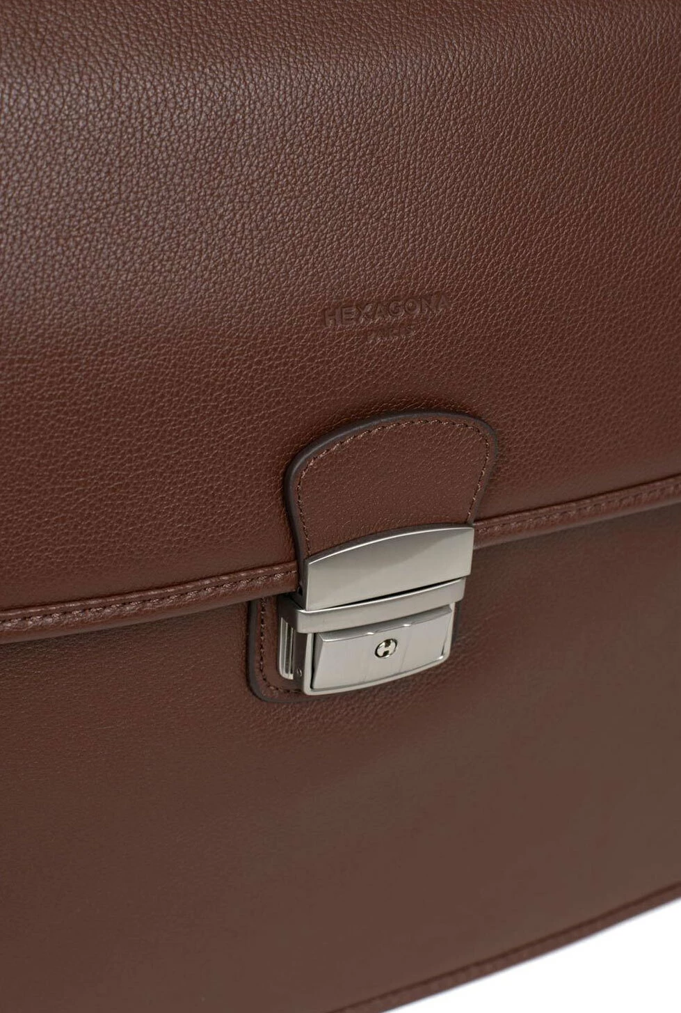 Hexagona Serviette En Cuir Vachette Chocolat " 469545 " 5 Hexagona Serviette En Cuir Vachette Chocolat " 469545 " – Image 3