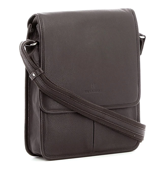 Hexagona Besace Cuir Vachette Marron Fonce " 469548 " 3 Hexagona Besace Cuir Vachette Marron Fonce " 469548 "