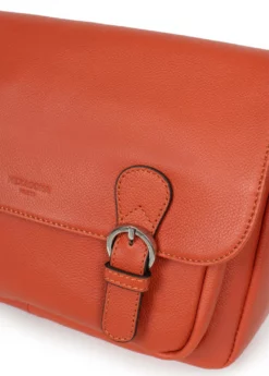 Hexagona Gibecière Cuir De Vachette Grainé Orange " 469707 " -Hexagona Soldes Boutique 46970717004 051051300 1155 03032022