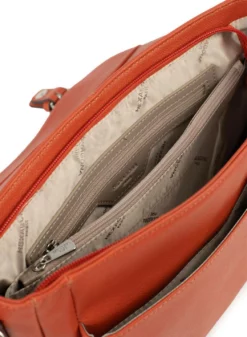 Hexagona Gibecière Cuir De Vachette Grainé Orange " 469707 " -Hexagona Soldes Boutique 46970717005 070558300 1155 03032022