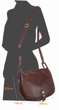 Sacoche Cuir Vachette Marron Fonce " TONIA " -Hexagona Soldes Boutique 48toniasag 078612700 1753 08032021