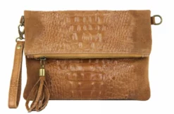 Pochette Cuir Vachette Femme Cognac " TECLA " -Hexagona Soldes Boutique 54teclacognac 075482500 1727 01032021