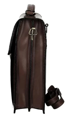 Petit Cartable Cuir Vachette Marron Fonce " LEO " -Hexagona Soldes Boutique 56leoc305tmtestadimoro1 088998300 1050 18102021