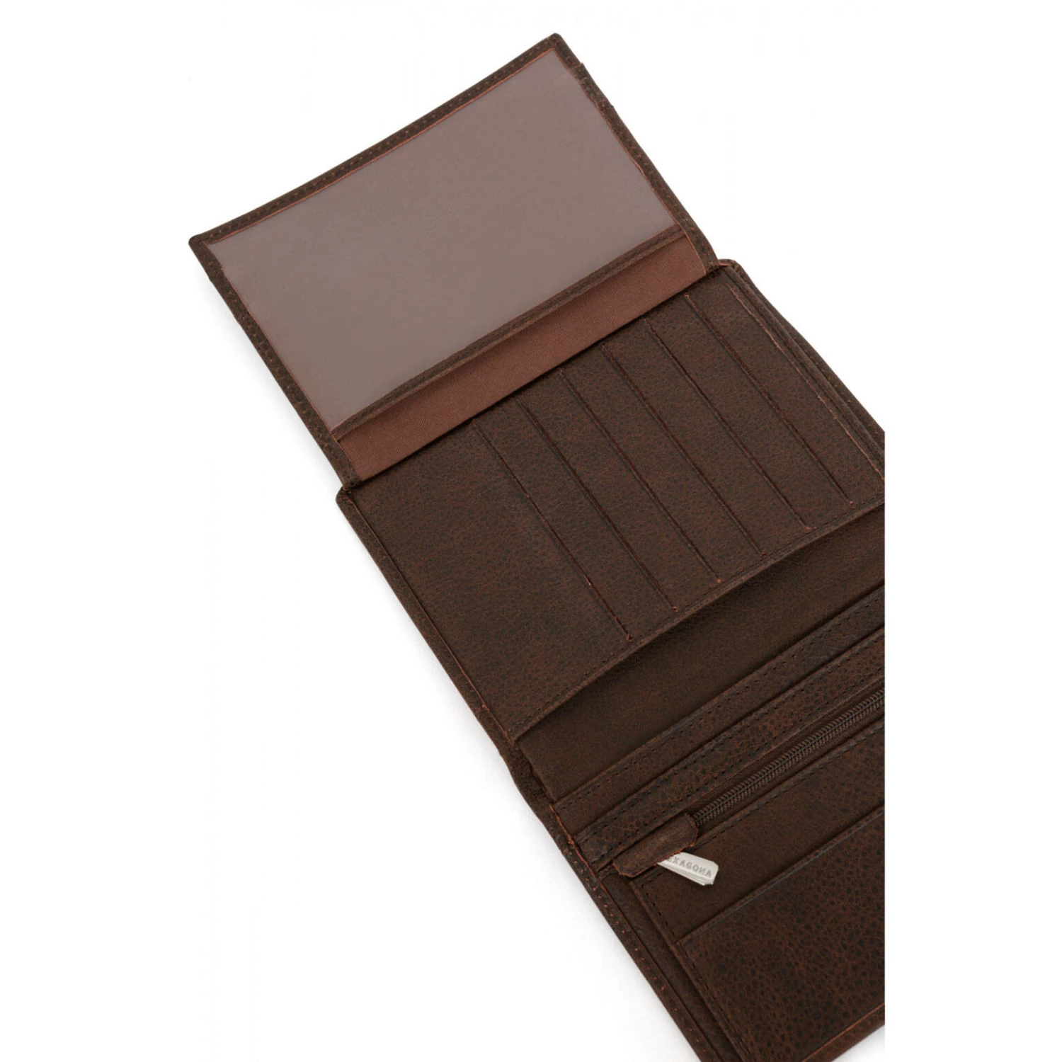 Hexagona Portefeuille Européen En Cuir De Vachette Marron " 667293 " 6 Hexagona Portefeuille Européen En Cuir De Vachette Marron " 667293 " – Image 4