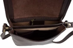 Sacoche Cuir Vachette Marron Fonce "MILANO"