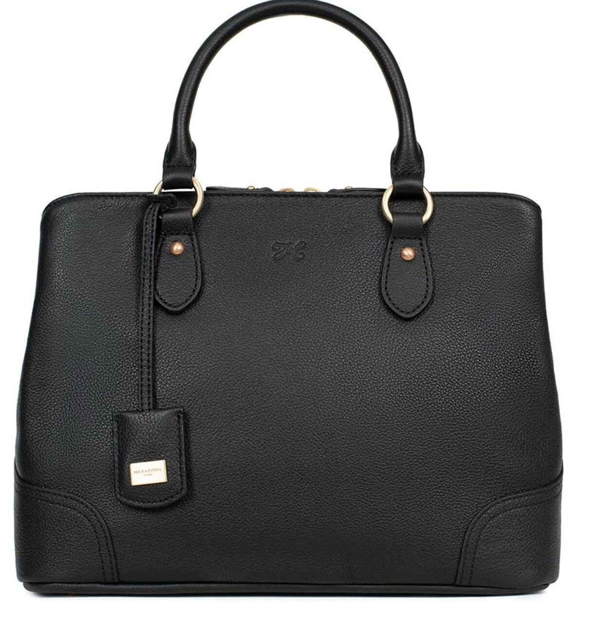 Hexagona Sac Porté Main 2 Poignées Vachette Noir " 689983 " 7 Hexagona Sac Porté Main 2 Poignées Vachette Noir " 689983 " – Image 5