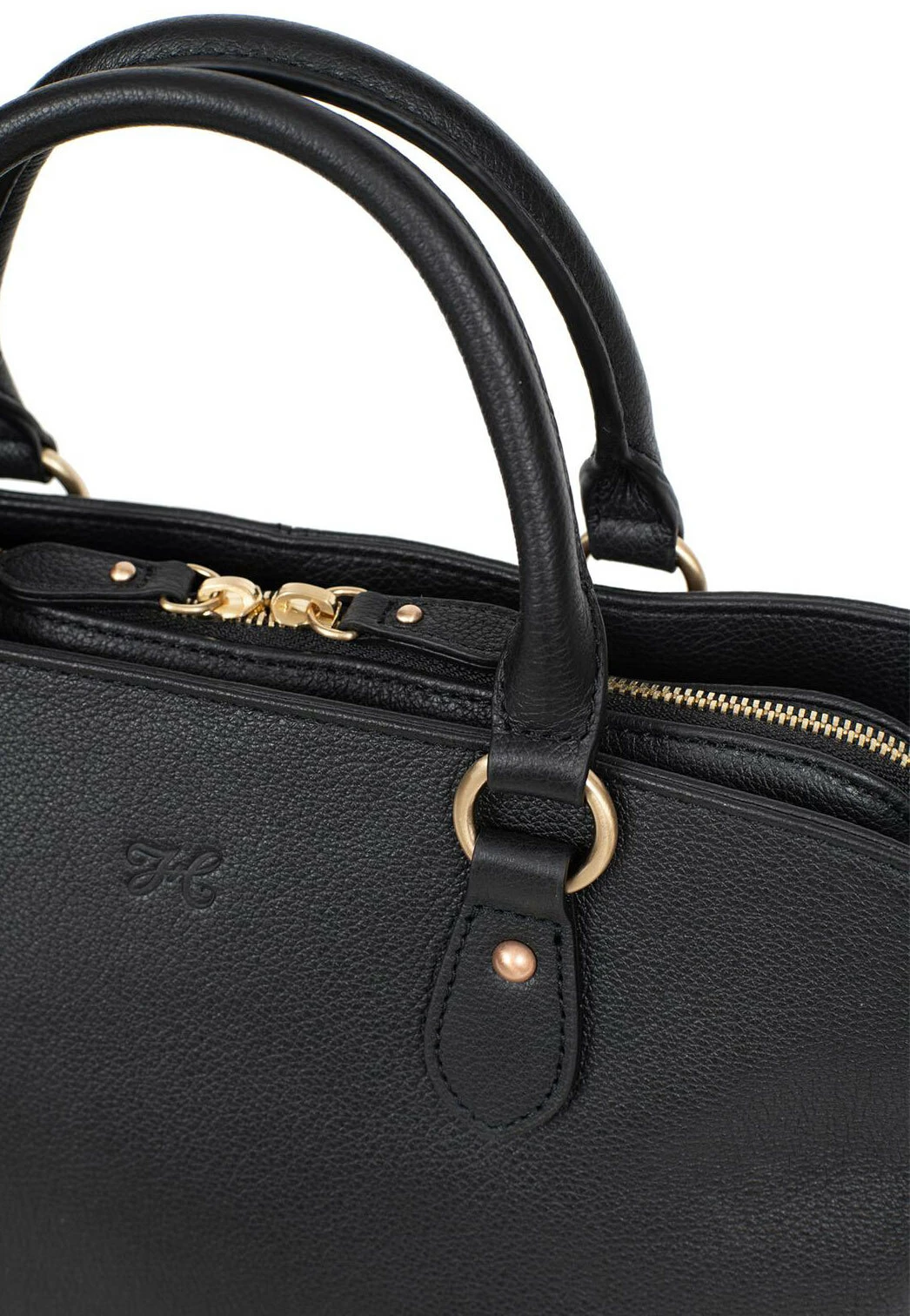 Hexagona Sac Porté Main 2 Poignées Vachette Noir " 689983 " 5 Hexagona Sac Porté Main 2 Poignées Vachette Noir " 689983 " – Image 3