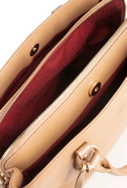 Hexagona Sac Porté Main 2 Poignées Vachette Amande/doré " 689983 " -Hexagona Soldes Boutique 689983a25145 079072000 0912 15092023