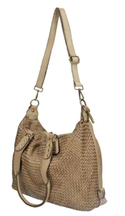 Sac Cuir Femme Vachette Tressé Taupe " LIVIA " -Hexagona Soldes Boutique 87livias7259tataupe6 023757700 1605 21032023