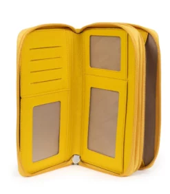 Hexagona Compagnon De Voyage En Cuir De Vachette Jaune " 467399 "