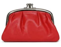 Hexagona Porte Monnaie Cuir D'agneau Rouge " E77270 "