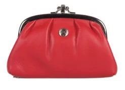 Hexagona Porte Monnaie Cuir D'agneau Rouge " E77270 " -Hexagona Soldes Boutique e77270 rouge 056617900 1040 18092019