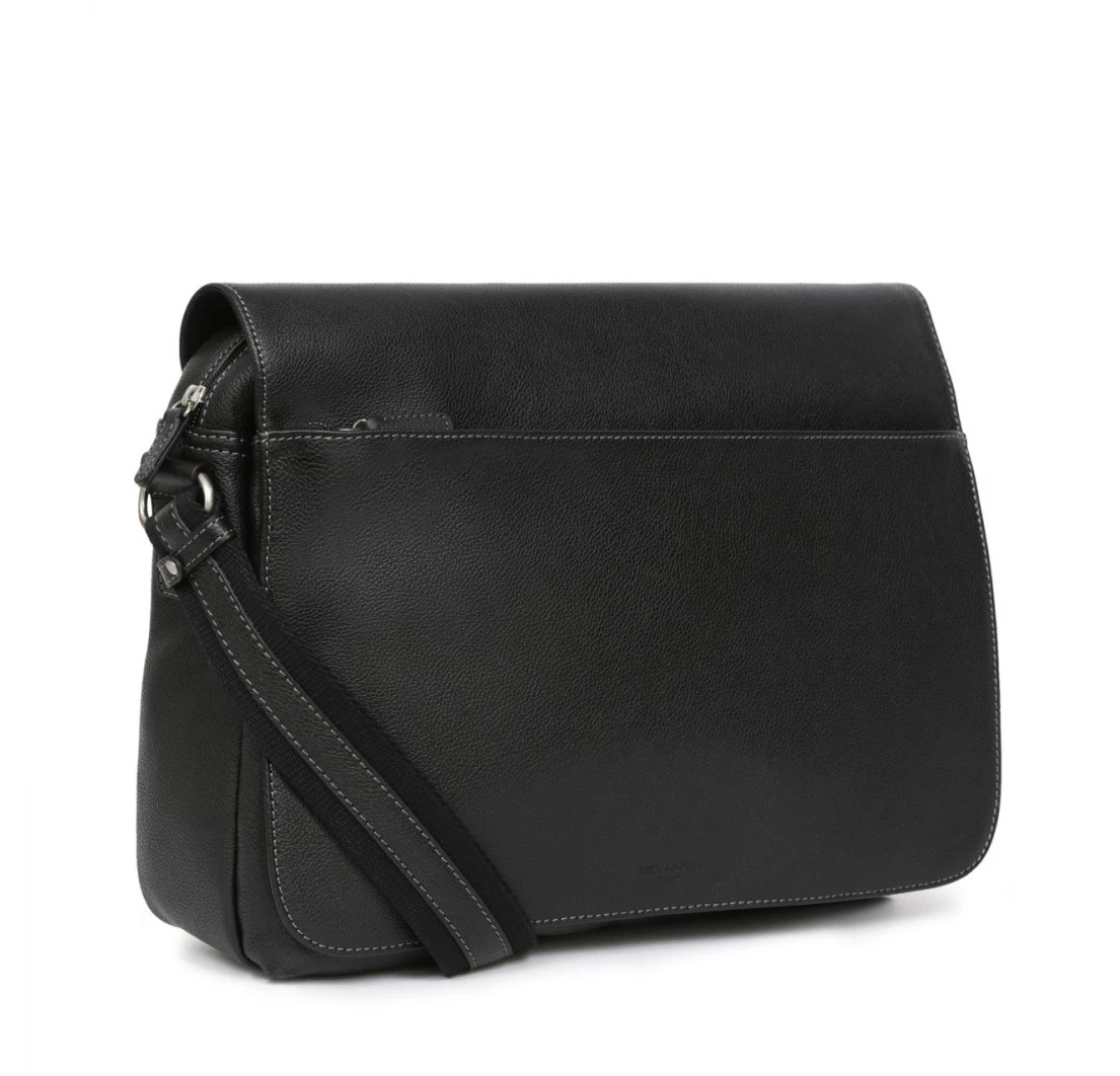 Hexagona Gibecière A4 En Cuir De Vachette Avec Poche Tablette Noir " 466184 " 5 Hexagona Gibecière A4 En Cuir De Vachette Avec Poche Tablette Noir " 466184 " – Image 3