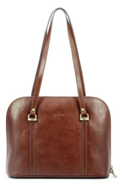 Hexagona Sac Porté épaule 2 Anses Cuir Vachette Marron " 110469 " -Hexagona Soldes Boutique maroquinerie femme sac cuir 110469 marron face 079379900 1134 13092019