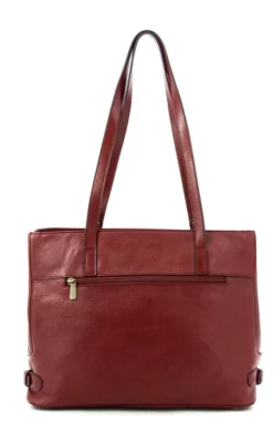 Hexagona Sac Shopping Grand En Cuir De Vachette Carmin " 111321B " -Hexagona Soldes Boutique maroquinerie femme sac cuir 111321b carmin dos 046408500 1539 13092019