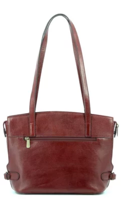 Hexagona Sac Porté épaule Cuir Vachette Rouge " 111807 " -Hexagona Soldes Boutique maroquinerie femme sac cuir 111807 carmin dos 074669900 1621 13092019