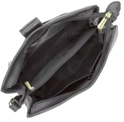 Hexagona Sac Porté Travers Cuir Vachette Noir " 111960 " -Hexagona Soldes Boutique maroquinerie femme sac cuir 111960 noir doublure 022798900 1644 13092019