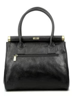 Hexagona Sac Porté Main Cuir Vachette Noir " 112551 " -Hexagona Soldes Boutique maroquinerie femme sac cuir 112551 noir dos 059613700 1540 16092019