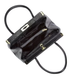 Hexagona Sac Porté Main Cuir Vachette Noir " 112551 " -Hexagona Soldes Boutique maroquinerie femme sac cuir 112551 noir doublure 080656300 1540 16092019