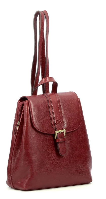 Hexagona Sac à Dos Cuir Vachette Carmin " 112194 " 3 Hexagona Sac à Dos Cuir Vachette Carmin " 112194 "