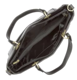 Hexagona Sac Porté Main Cuir Vachette Noir " 114577 " -Hexagona Soldes Boutique maroquinerie femme sac cuir 114577 noir doublure 038985500 1641 17092019